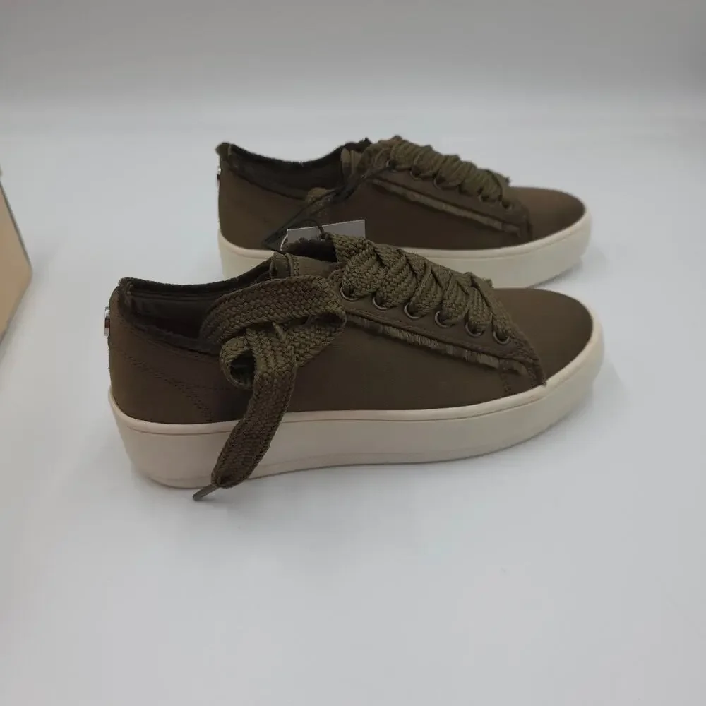 Mossimo Olive Green Frayed Canvas Platform Sneakers Size 5.5